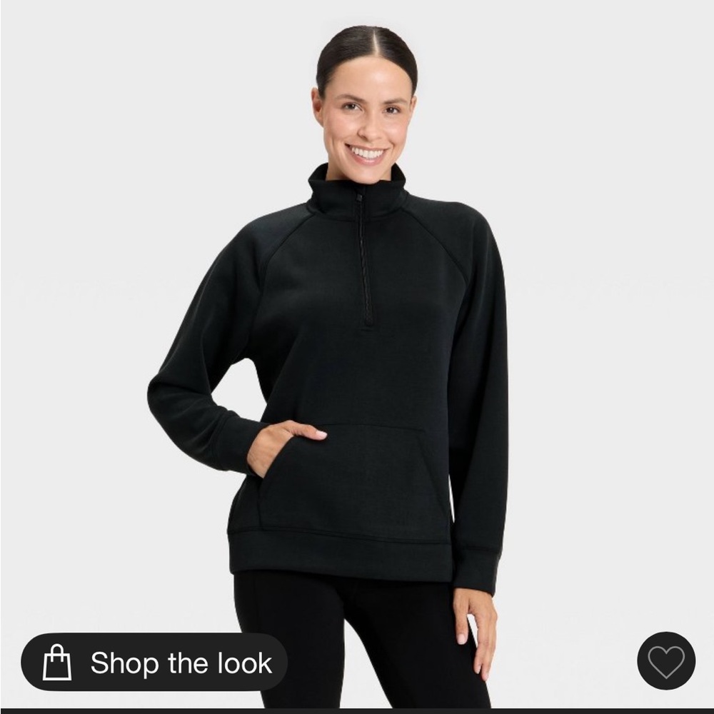 All in Motion Women's Black Half-Zip Sweatshirt